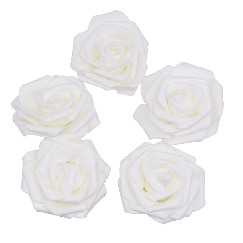 F01 White 5/10 шт 10 см большая Роза из пенополиэтилена Искусственные цветы розы для свадебного украшения дома DIY ВЕНОК Букет Скрапбукинг цветок розы - Цвет: F01 White