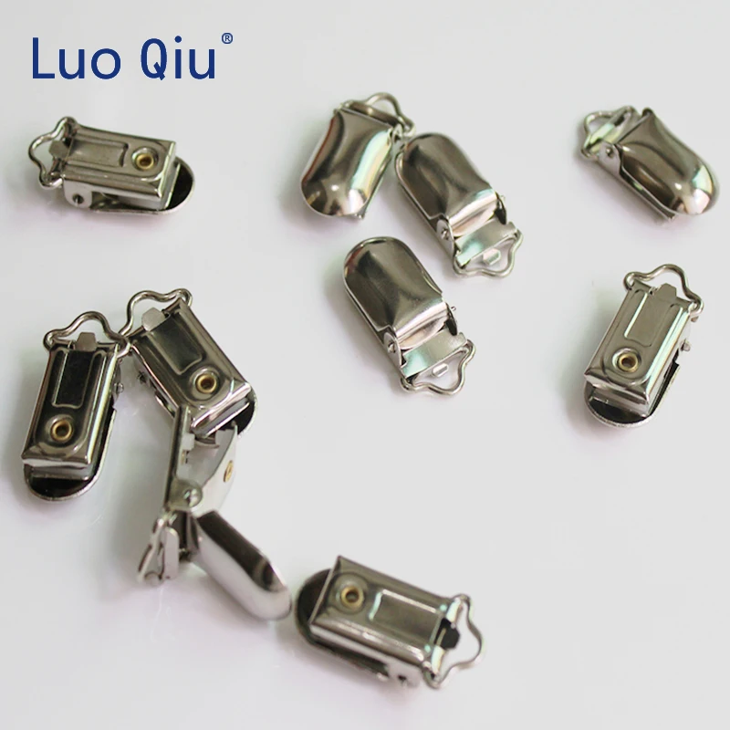 Luo Qiu 100 шт./лот 10 мм Металлические Серебряные Зажимы для одежды с пластиковыми