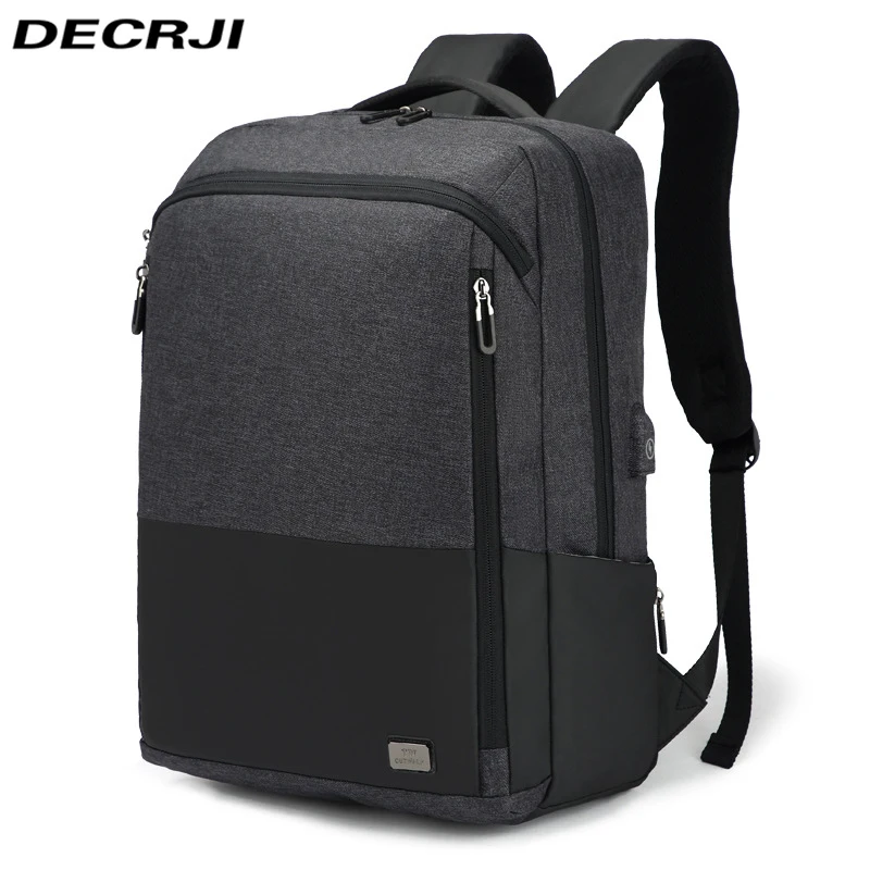 

DECRJI Men USB Charge Waterproof Oxford Backpack Large Capacity Student Travel Backpack Business Laptop Rucksack Escolar Mochila