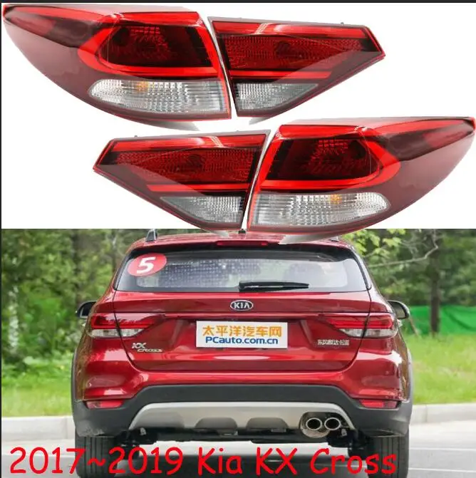 one set 4pcs 1pcs car bumper taillamp for KIA KX Cross taillight~2019y car accessories tail light for kx cross rear light - Цвет: one set 4pcs
