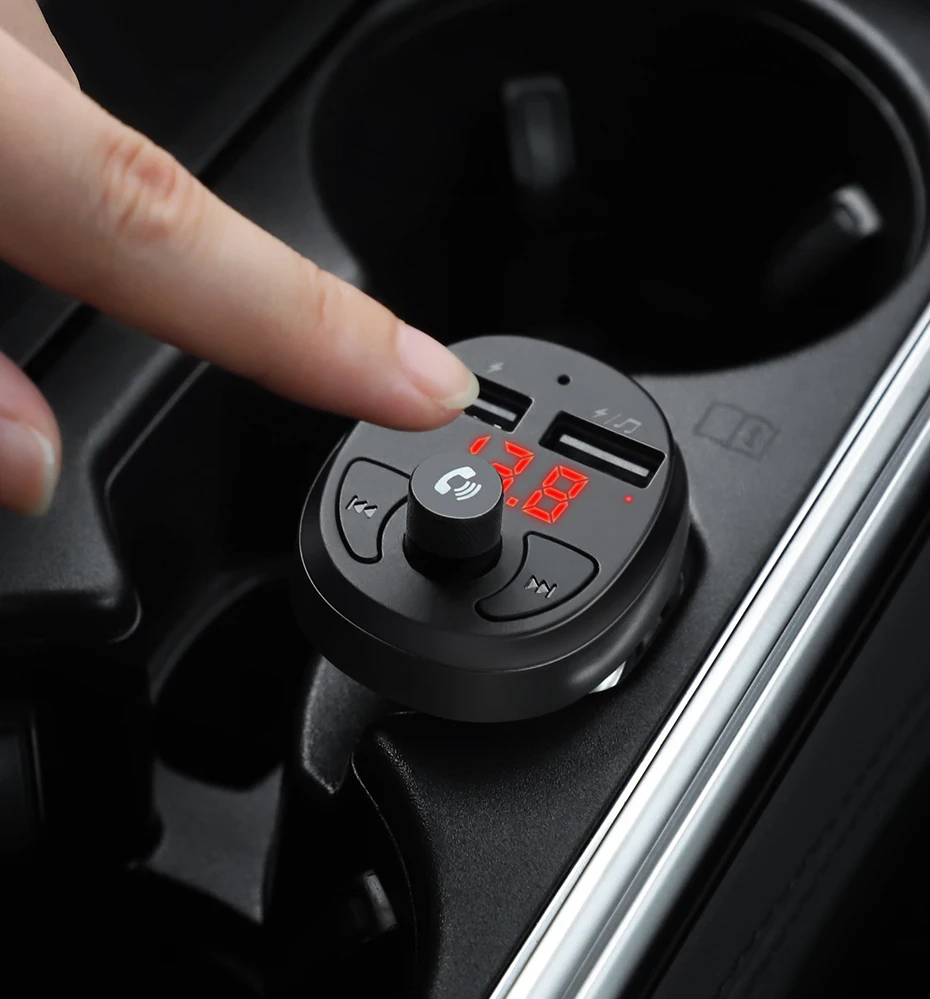 HOCO E41 Dual USB Автомобильное зарядное устройство с fm-передатчиком Bluetooth Aux модулятор Автомобильный аудио mp3-плеер 3.1A Dual USB Автомобильное зарядное устройство