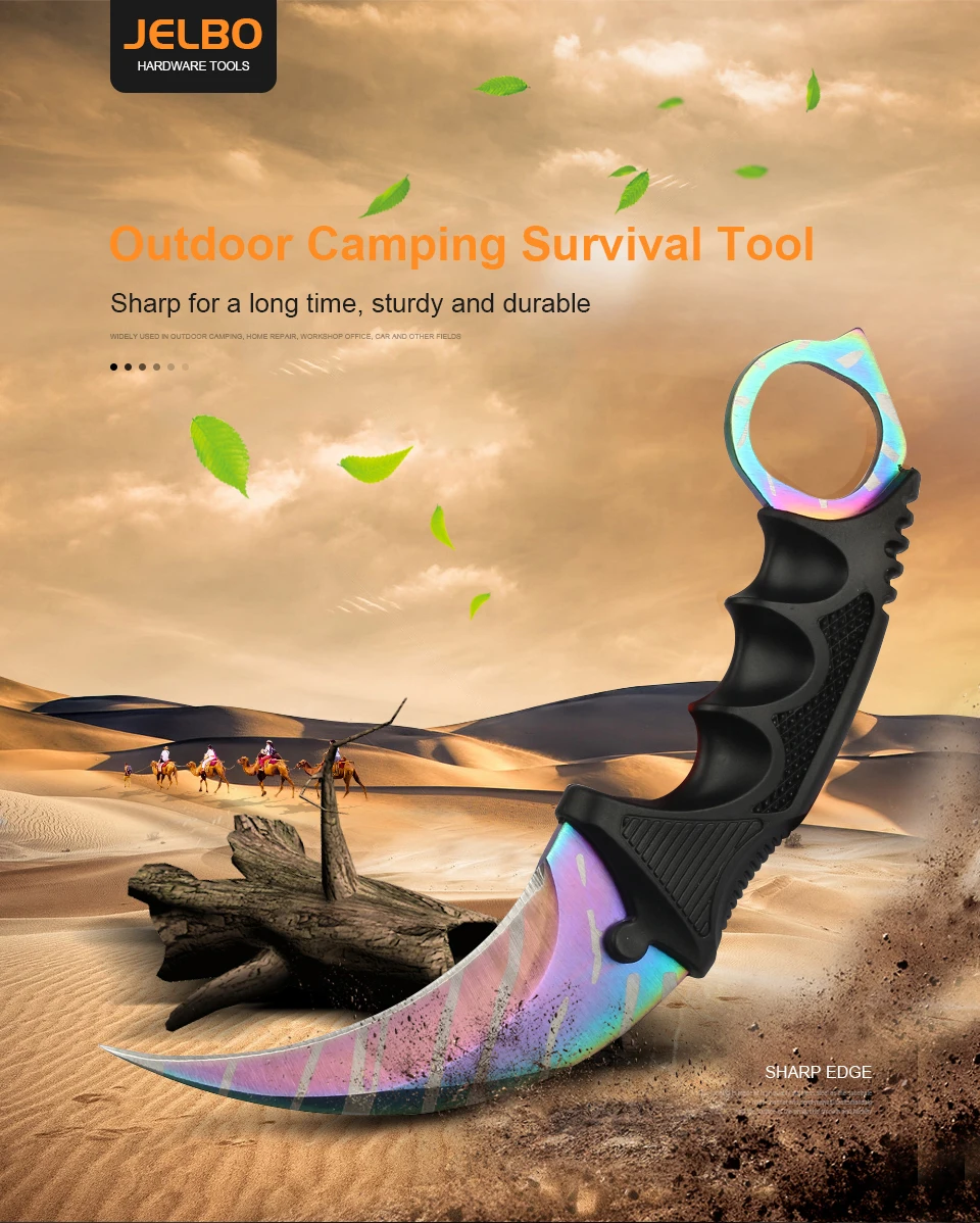 JelBo Karambit нож с оболочкой портативный карманный нож лезвие из нержавеющей стали Складной нож инструменты для охоты