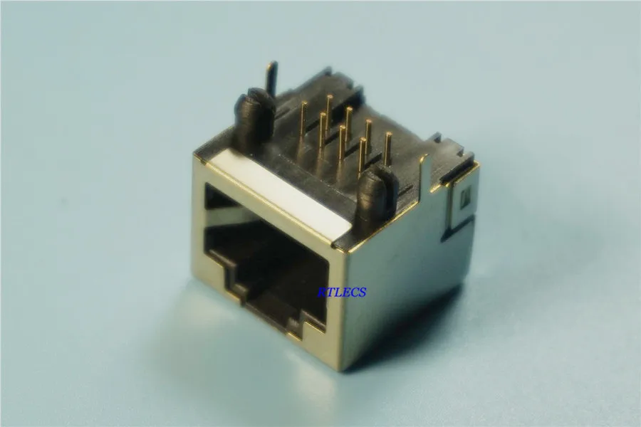 2 шт. RJ45 Однопортовый экранированный модульный разъем PCB 8P8C правый угол через