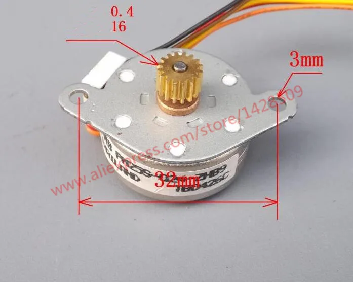 Четырехфазный пятипроводный мини шаговый двигатель мотор 25 мм * 11 с модульной