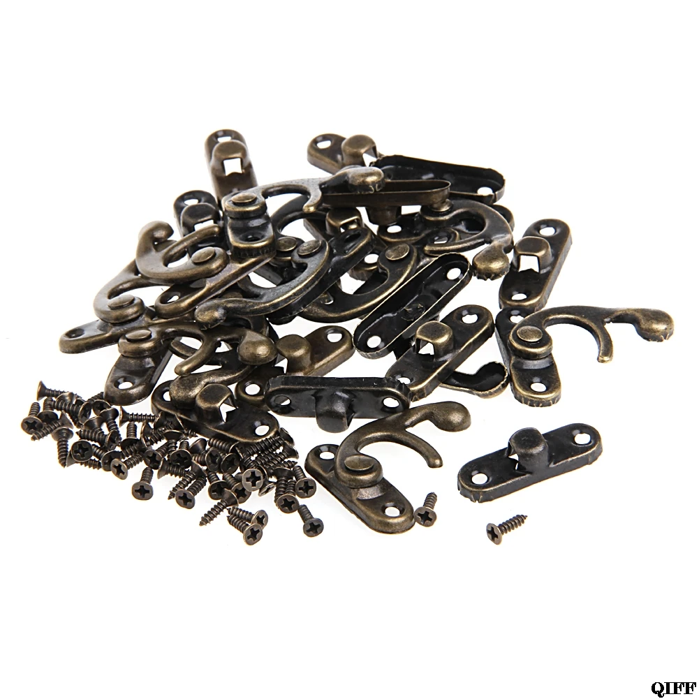 12X Antique Decorative Jewelry Gift Wooden Box Wine Latch Hasp Hook With Screws Mar28 | Обустройство дома