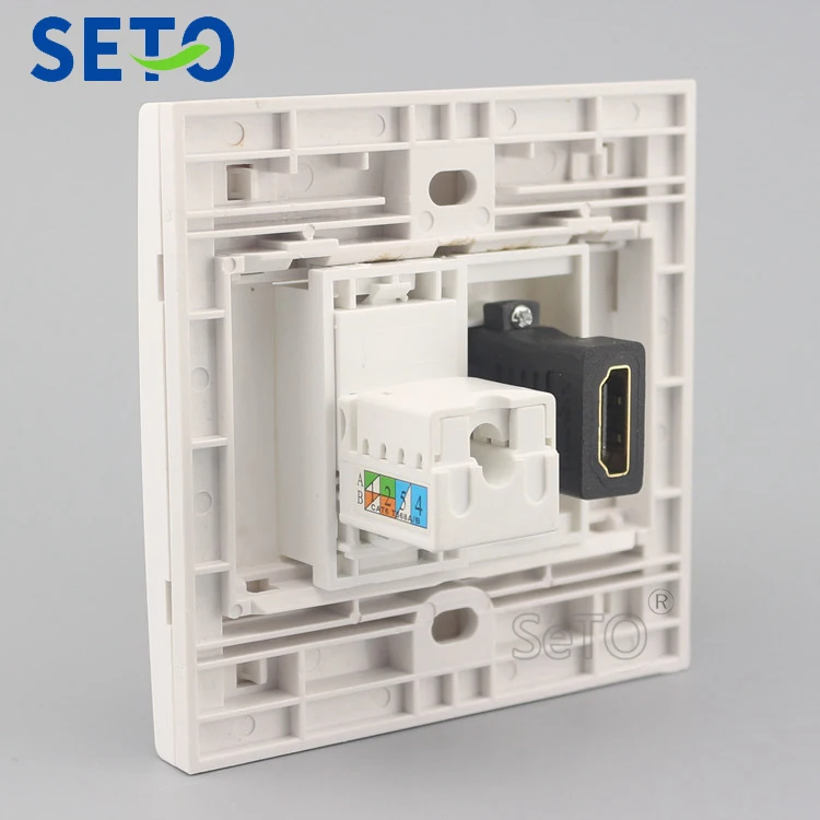 SeTo 86 Тип гигабитная сеть RJ45 Cat6 + один разъем HDMI настенная пластина гнездо Keystone