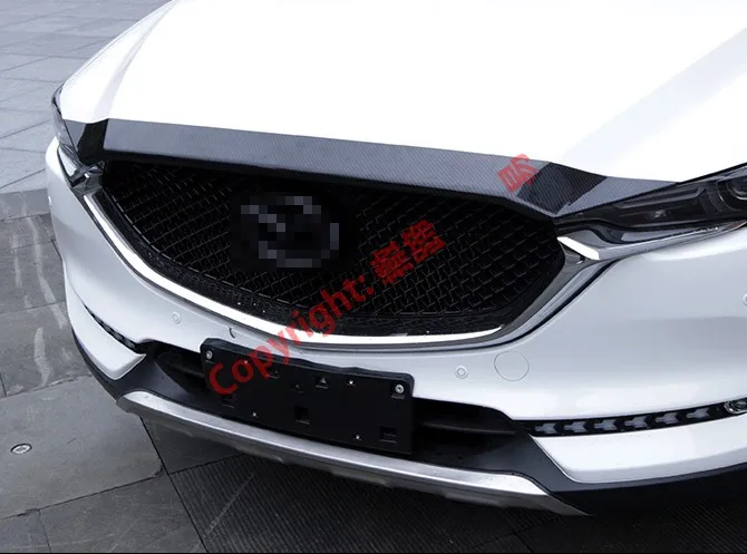 Углеродное волокно стиль Передняя решетка Вокруг капота Накладка для Mazda CX-5 CX5