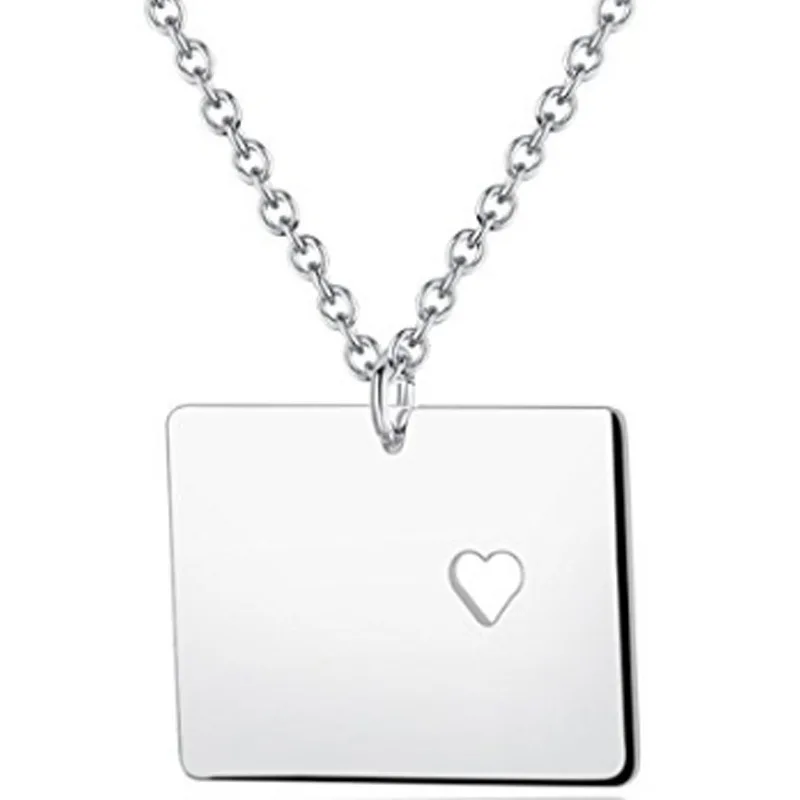 Ожерелье SUTEYI с подвеской картой США подвеска из нержавеющей стали в стиле