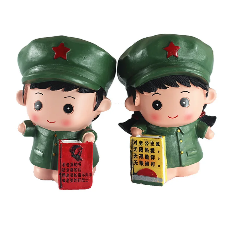 Креативная пара солдат коробка для денег украшения креативные изделия из смолы