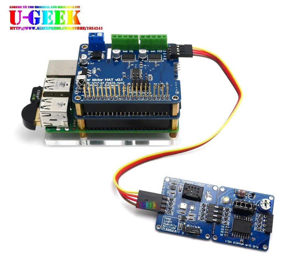 DIY Robot | UGEEK шаговый двигатель шляпа для Raspberry Pi 3B, 3B+, 3A+, 2B, 4B, Zero w | шаговый двигатель/сервопривод/двигатель/датчики/IR Romote