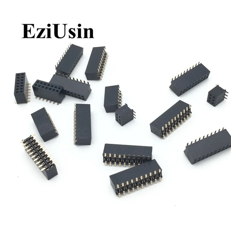 

SMT 1.27mm 1.27 Double Row Female Breakaway PCB Board Pin Header socket Connector Pinheader 2*5 2*10 2*12 2*15 2*20 2* 3-50P SMD