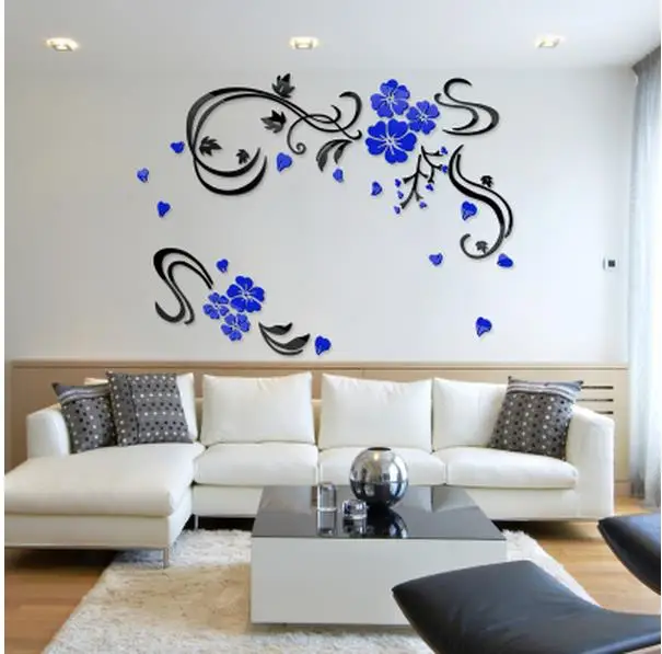 Лоза 3 d акриловая Хрустальная твердая стена к гостиной ТВ установка стены