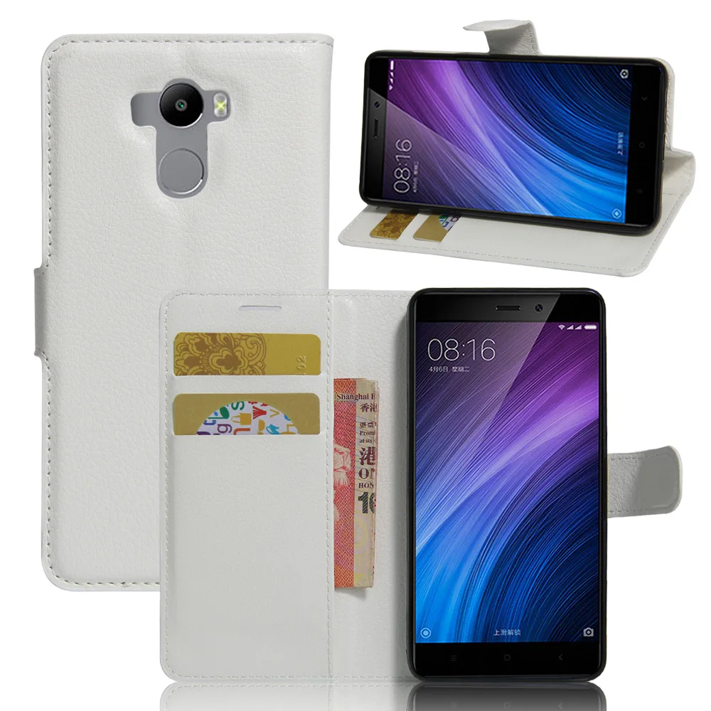 HUDOSSEN для Xiaomi Redmi 4 стандартный Роскошный кожаный флип чехол задняя крышка Fundas 5 0