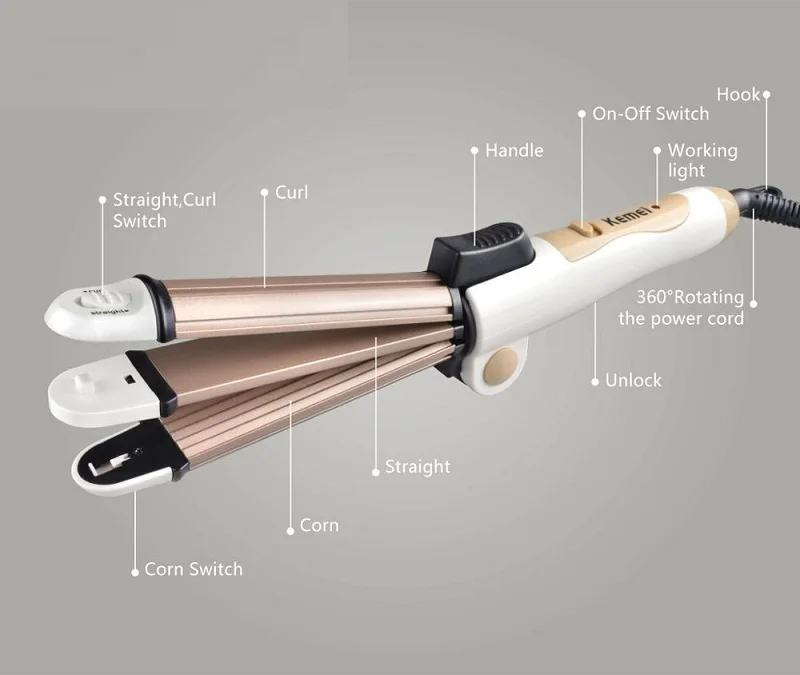 3 в 1 многофункциональный выпрямитель для волос с керамическим покрытием|Щипцы