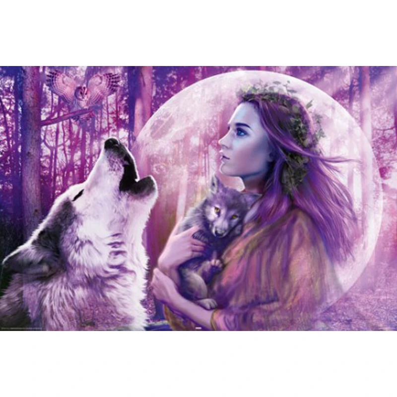 Красавица и волк Алмазная вышивка сделай сам алмазная живопись мозаика 3d