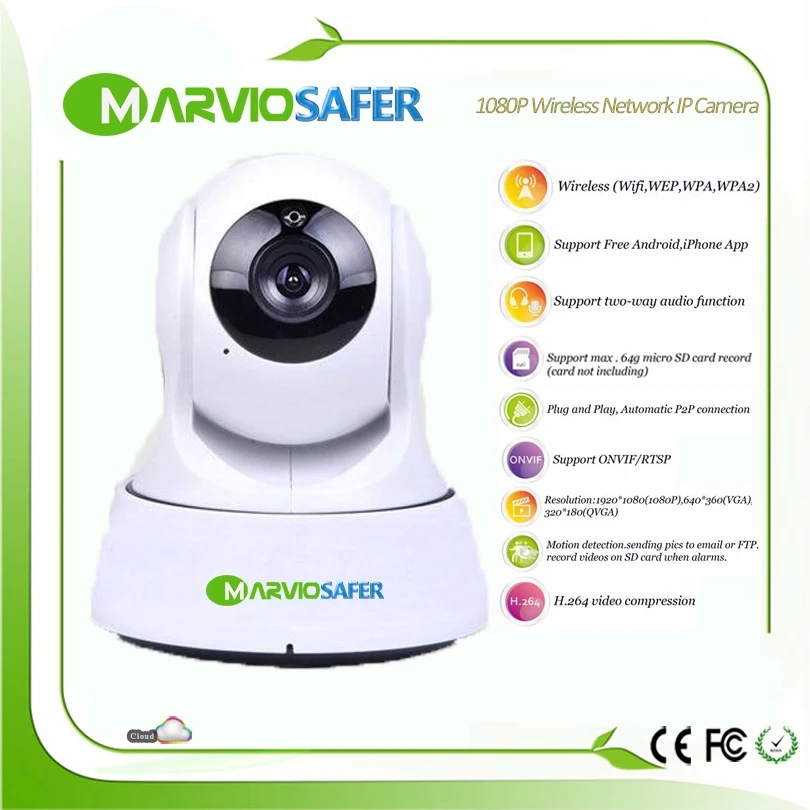 1080 P 2MP Full HD ночное видение ИК CCTV IP wi fi беспроводной сети камера Камара