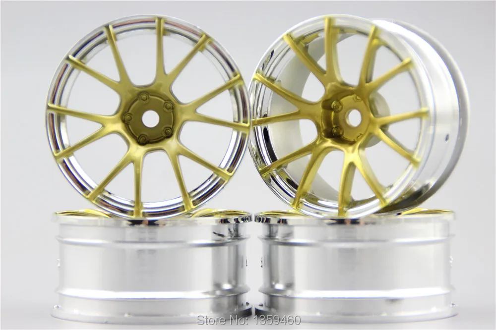4 шт 1/10 Touring & Drift обод колеса MPCG (хром + покраска золота) 6 мм смещение подходит для