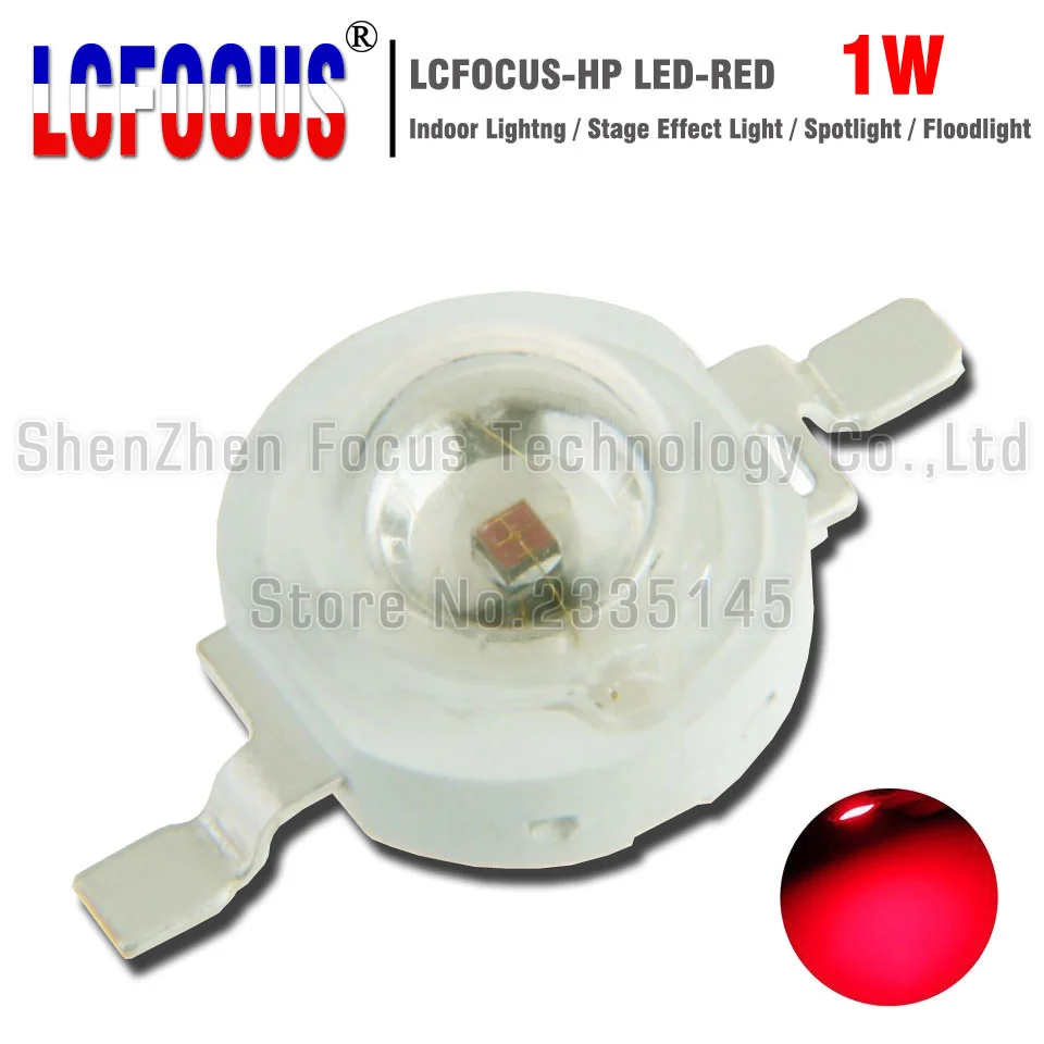 Высокая мощность LED SMD COB лампа чип 1 Вт красный 620 625nm DIY прожектор сценический свет