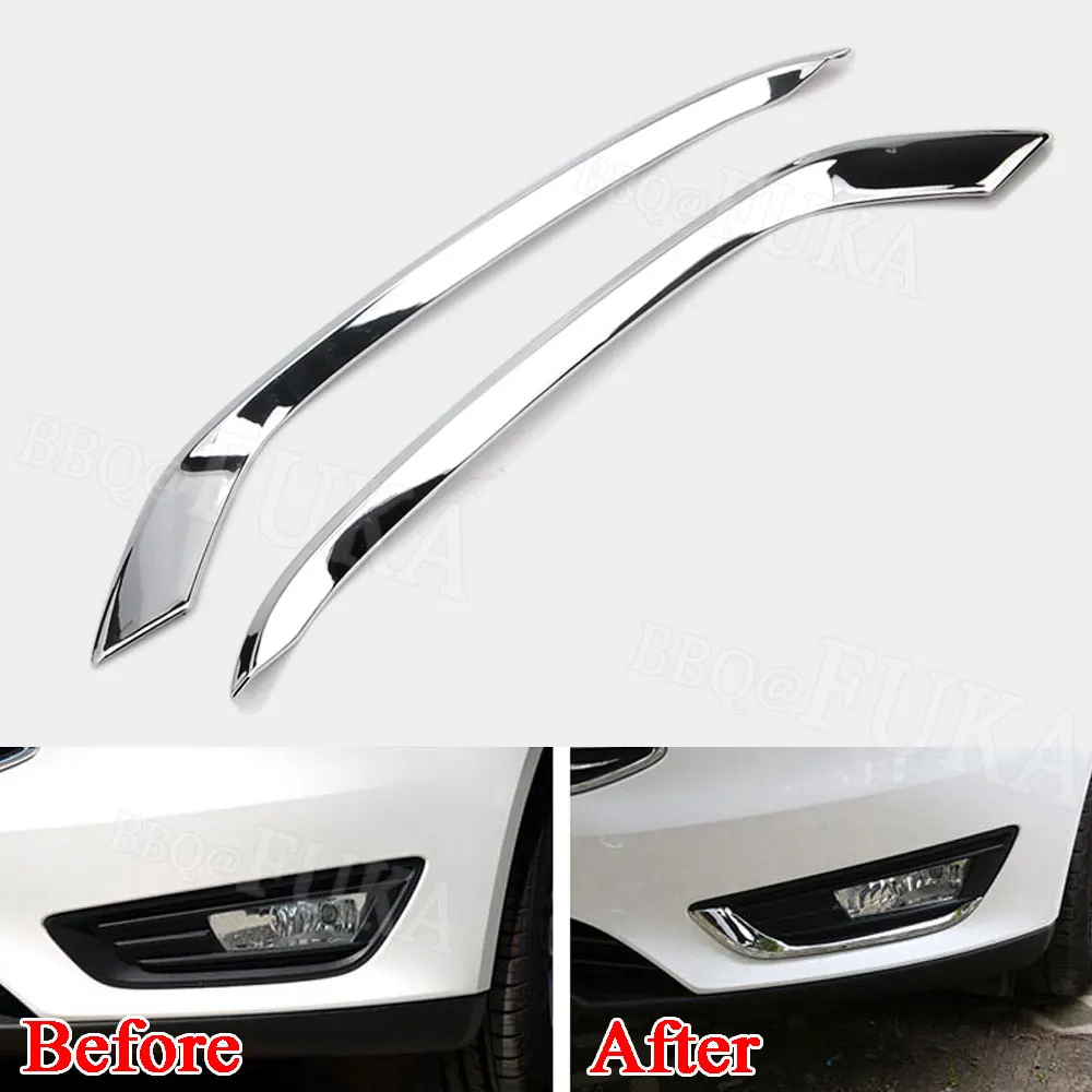 2 шт. хромированная Автомобильная передняя противотуманная фара Накладка для Ford