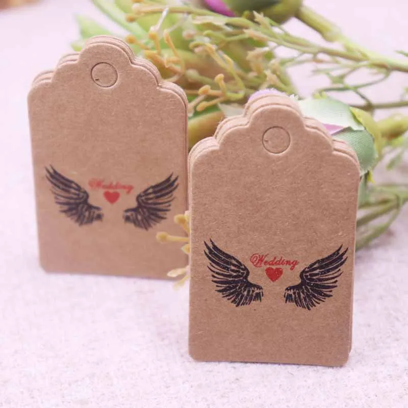 100 шт зубчатая крафт-бумажная карта/новый стиль бирка/свадебные любимые