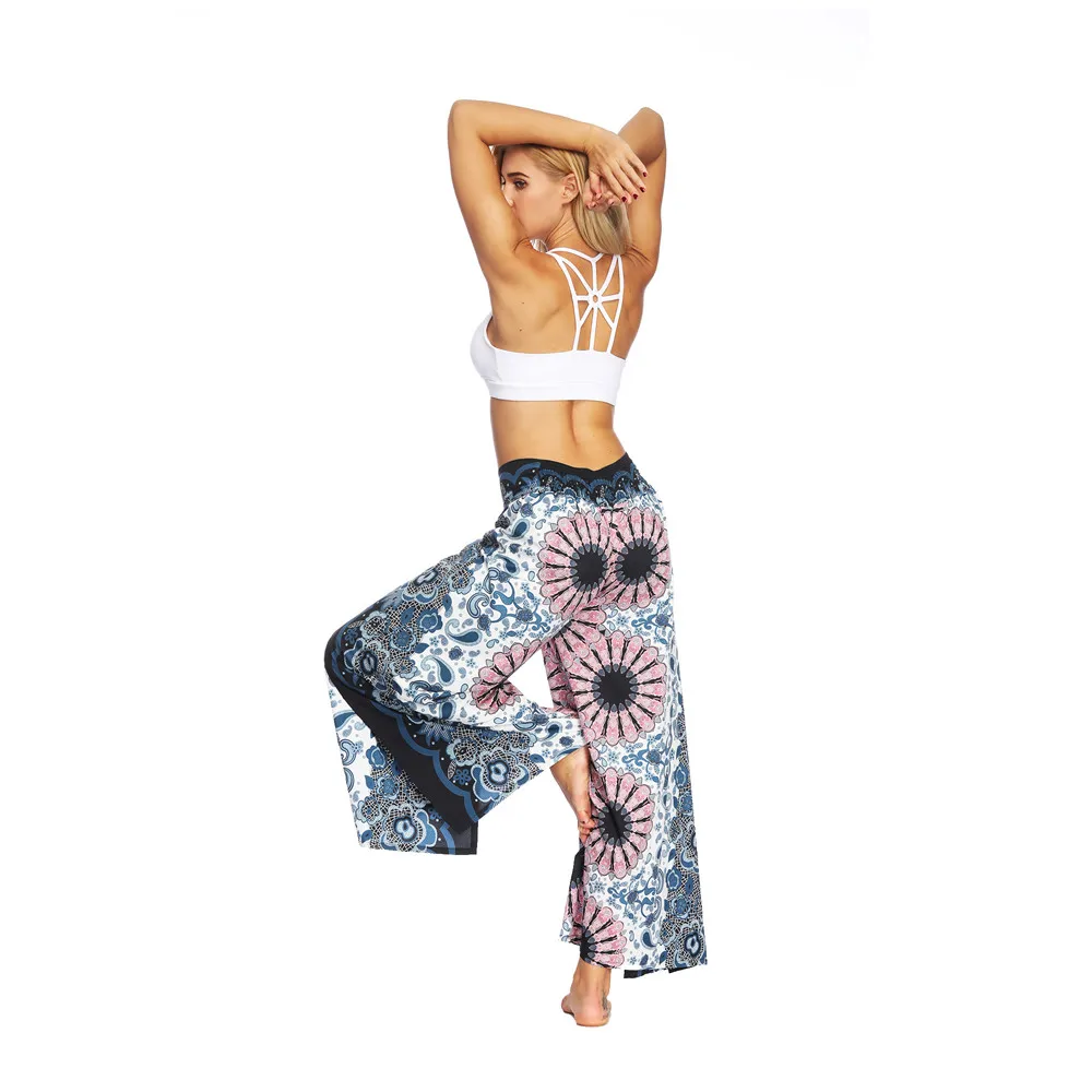 Women Casual Summer Loose Yoga Trousers Baggy Boho Aladdin Jumpsuit Harem Pants women leggings sport fitness