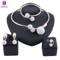 exquisite dubai goldsilver color crystal sets nigerian wedding woman accessories jewelry set african beads costume jewelry set