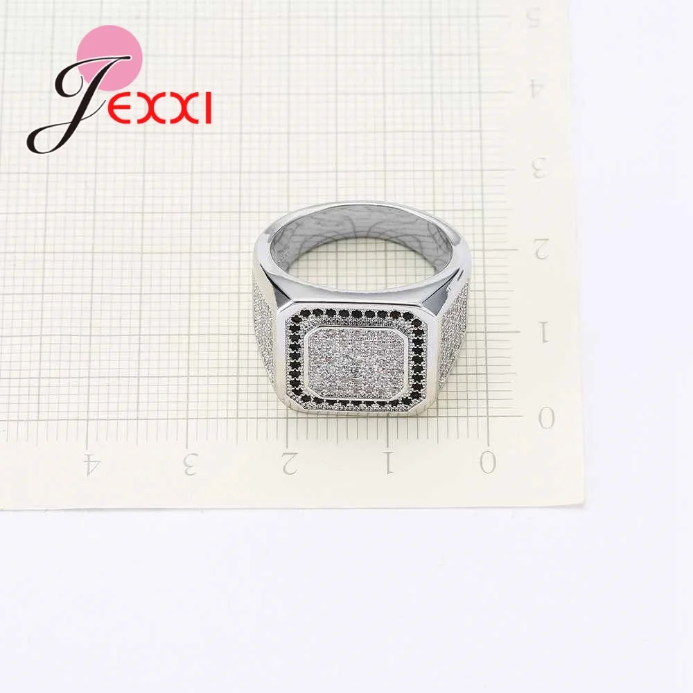 

Hot Black White Clear 925 Sterling Silver Cubic Zirconia Party Rings For Women And Men Jewelry Bridal Wedding Bands Ring
