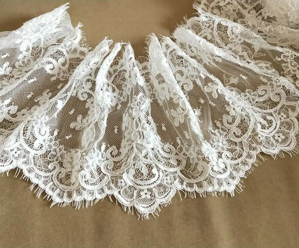 Кружевная ткань Шантильи 3 ярда отделка для свадебной вуали кружевная Alencon