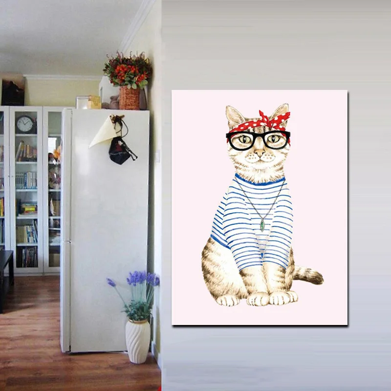 Настенная картина YWDECOR Абстрактная кошка