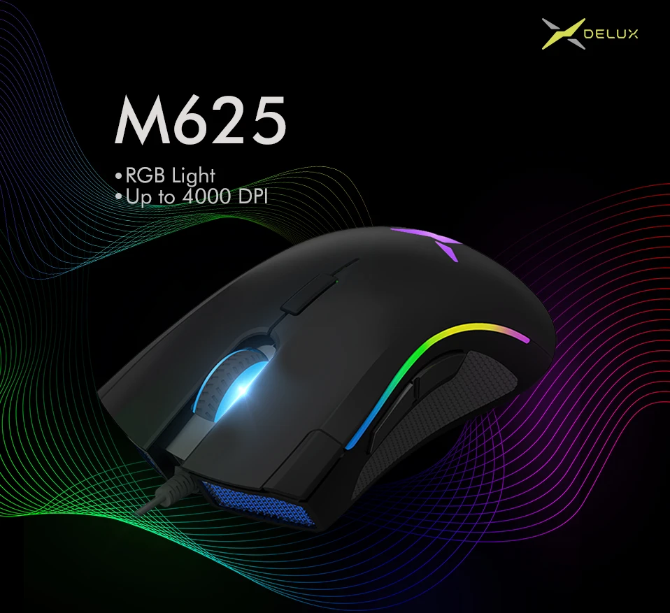 DELUX T9X Wired RGB Backlight Gaming Keyboard M625 Wired Mouse DPI 4000 Light Gamer PC Gaming Mice Keyboard Combos for computer