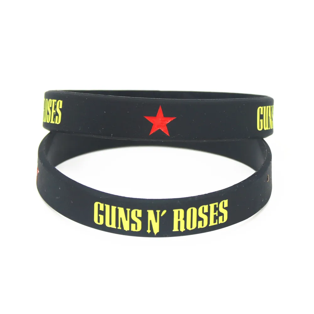 Lukeni 1 шт. новые GUNS'N ROSES силиконовые браслеты рок-группы G N' R силиконовые браслеты* Браслеты музыкальные вентиляторы подарки для любимых SH192