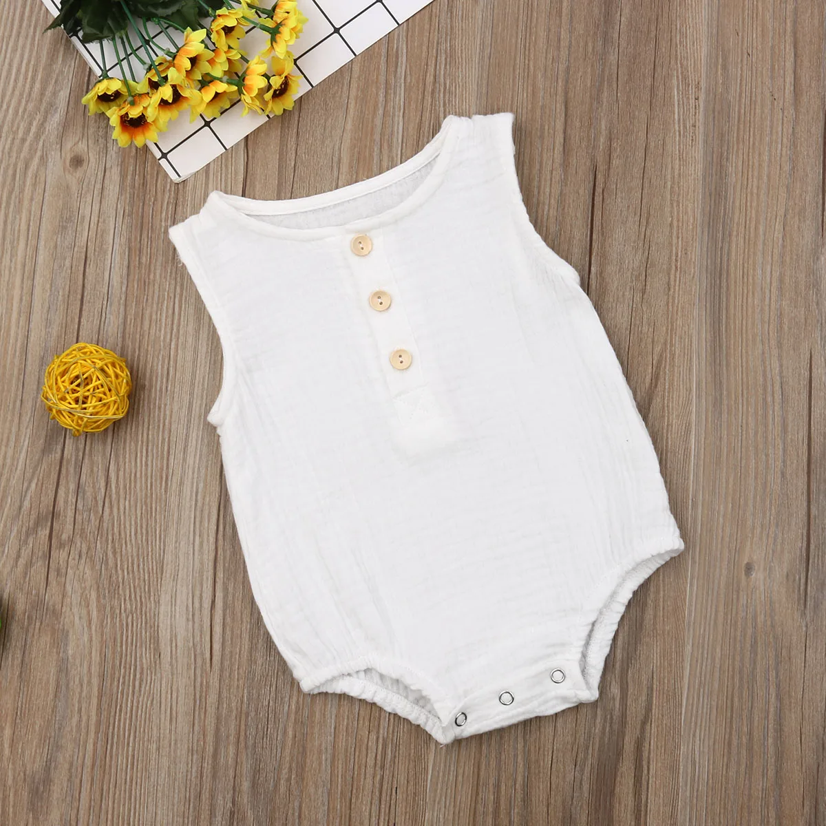 Детский хлопковый комбинезон для новорожденных мальчиков и девочек летний без