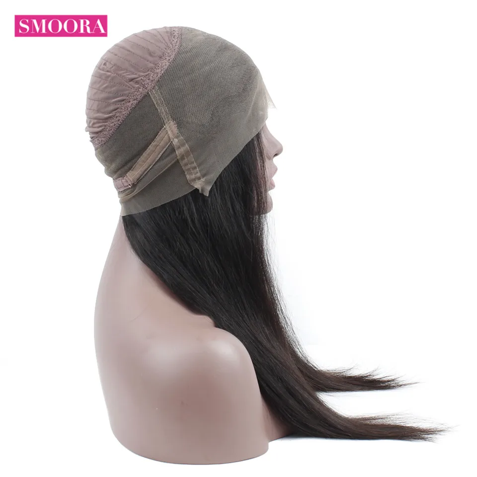 SMOORA прямые 360 кружевных фронтальных париков с BabyHair 150% плотность 360 кружевные передние человеческие волосы парики малазийские предварительно выщипанные человеческие волосы