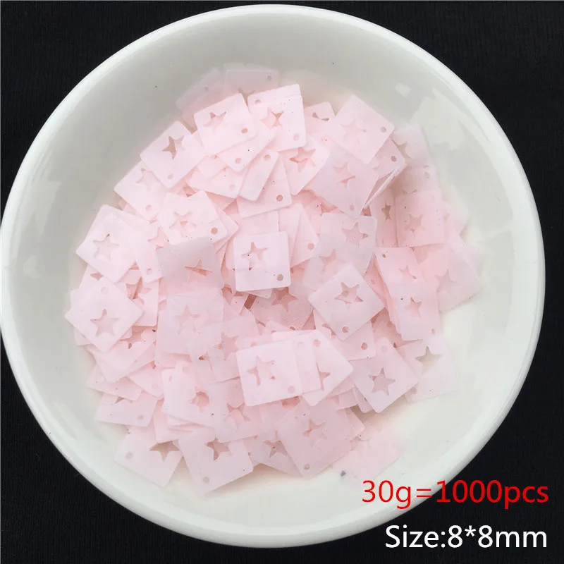 8x8mm Square Прозрачный матовый розовый 30 г/лот смешанные формы ПВХ свободная тесьма с пайетками для шитья свадьбы ремесло, Дети DIY Аксессуары для женской одежды - Цвет: 8x8mm Square