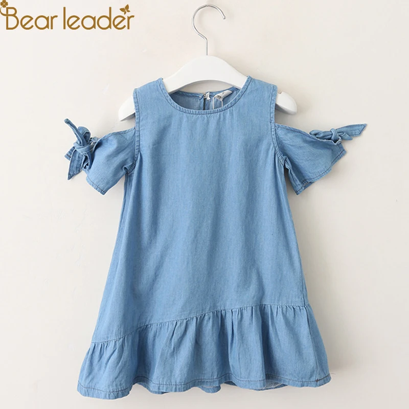 Bear Leader/джинсовое платье для девочек; коллекция года; комплект одежды для детей; Осенняя повседневная одежда для девочек; платье; детская одежда