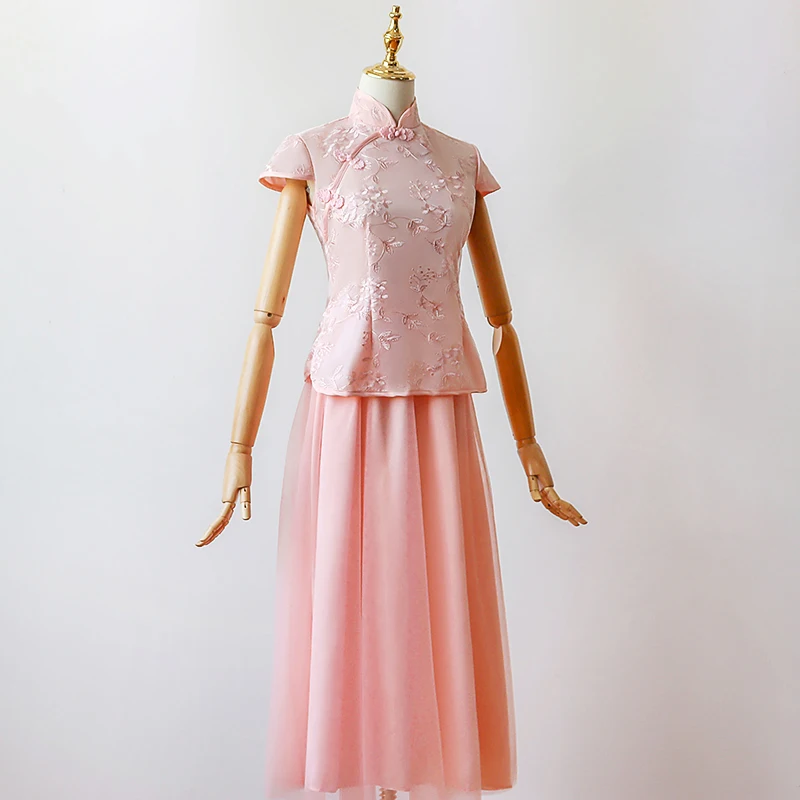 2 шт./компл. Модная одежда с длинными рукавами вышивкой Ретро стиль современный