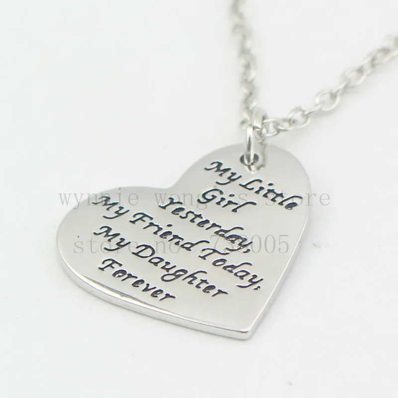 Новое поступление 2016 штампованное ожерелье Моя маленькая девочка вчера мой друг
