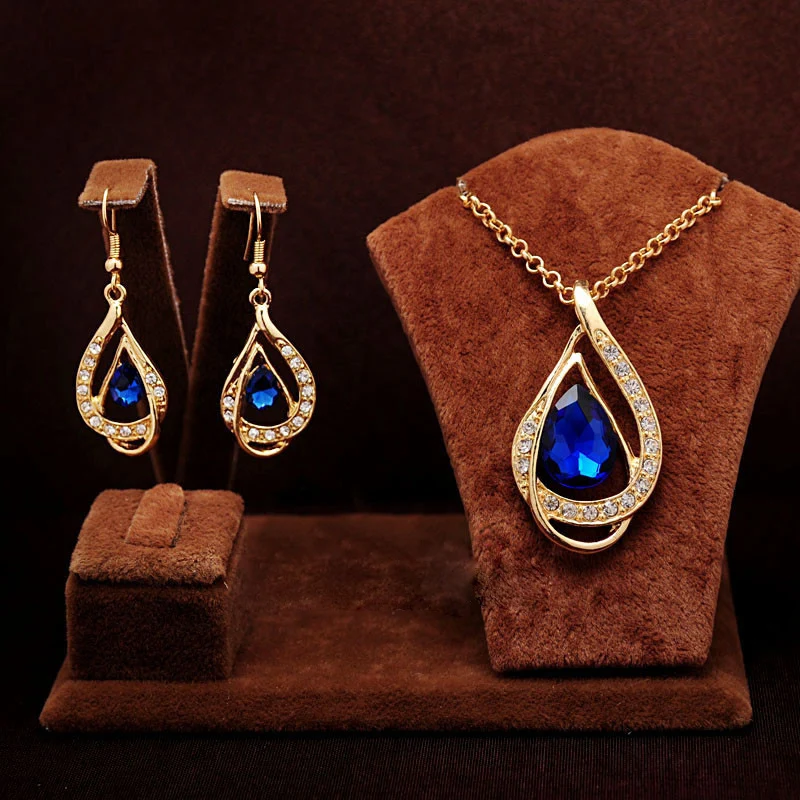 Женский ювелирный комплект из колье и серёг с кристаллами|bridal wedding jewelry sets|jewelry sets