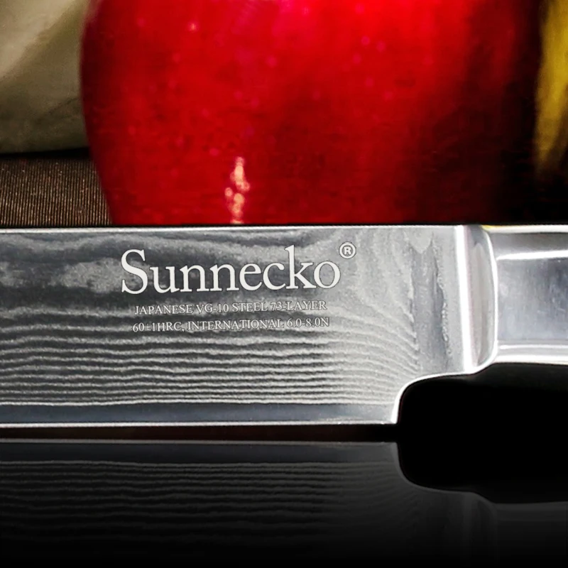 Sunnecko 8 &quotдюймов Slicer Кухонные ножи японский VG10 Дамаск Сталь острое лезвие Пособия