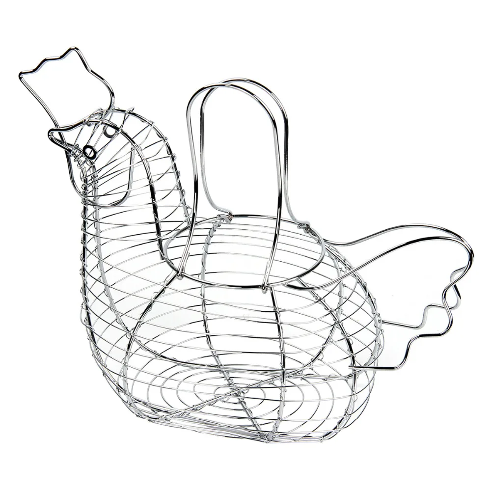 Держатель для хранения яиц фруктов железная проволока корзина в форме курицы