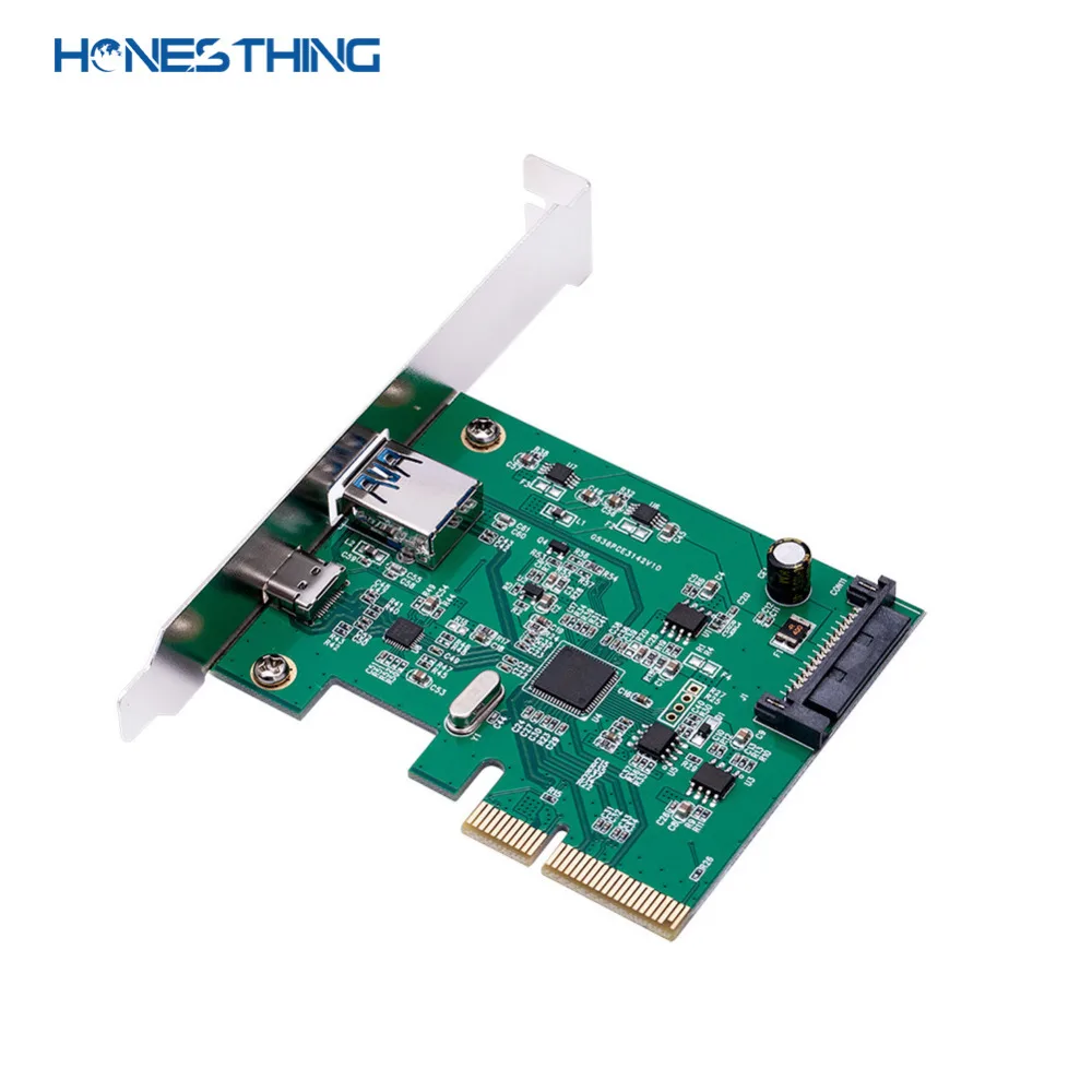 Плата контроллера хоста HonesThing PCI Express на USB3.1 USB Type C A до Gen II 10 Гбит/с повышенная