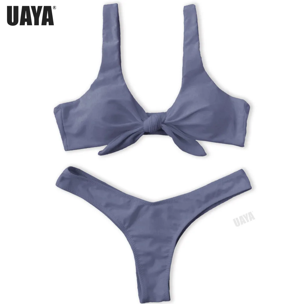 UAYA 2019 7 цветов горячие узлы мягкие стринги бикини сексуальный однотонный