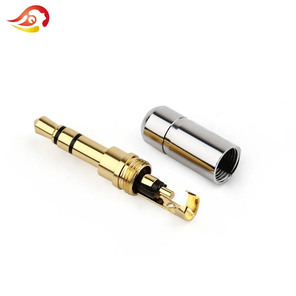 Qyfang 3,5 мм 1/8 ''стерео 2/3/4 полюса аудио Jack штекер наушников DIY Наушники Hi-Fi позолоченный Медь проволочного припоя Разъем