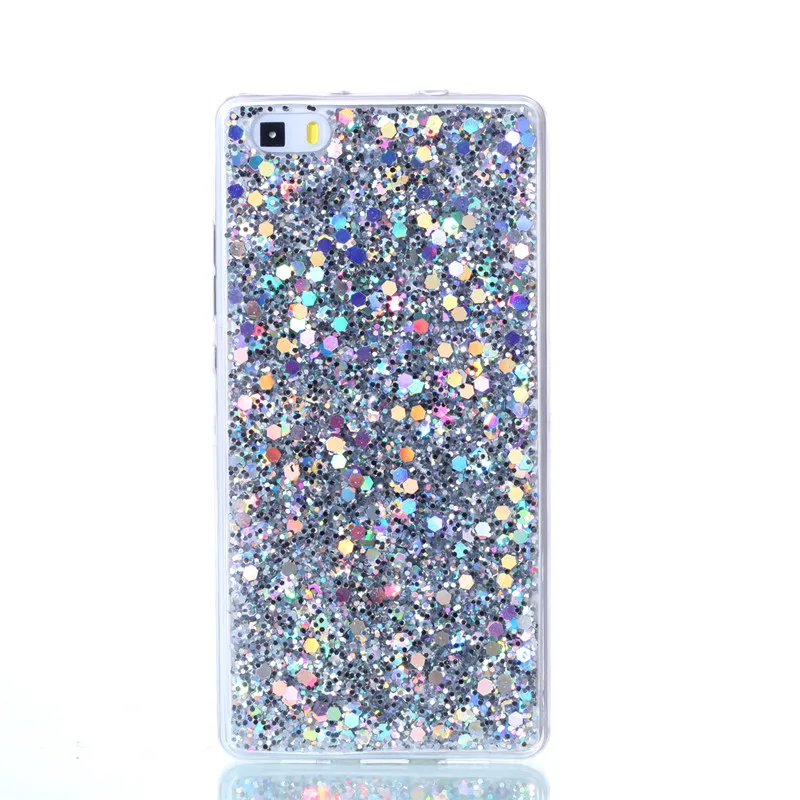 Цветной блестящий чехол для Huawei P8 Lite ALE L21 Мягкий Силиконовый ТПУ чехол-накладка