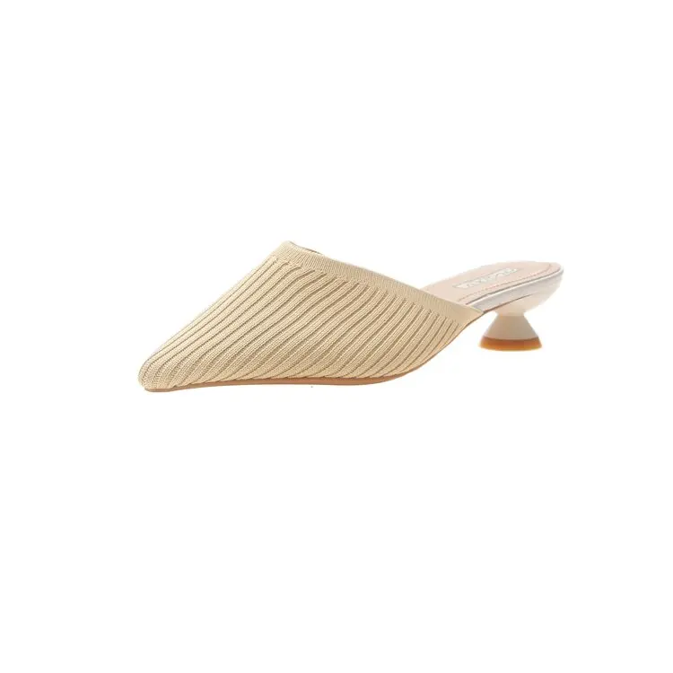 Женские тапочки сетчатые женские туфли на низком каблуке Модные домашние с