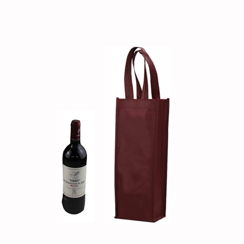 1 Single bottle Красное вино Нетканая ручка сумки с одной двойной бутылкой 2 Подарочная посылка для хранения Эко Черный собственный логотип печать Tote пустой узор - Цвет: 1 Single bottle