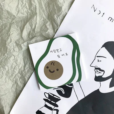 Avocado SIXONE 50 листов прекрасный свежий Вишневый фрукт записная книжка липкая записная книжка девочка ins блокнот карманный блокнот для сообщений kawaii канцелярские принадлежности - Цвет: Avocado