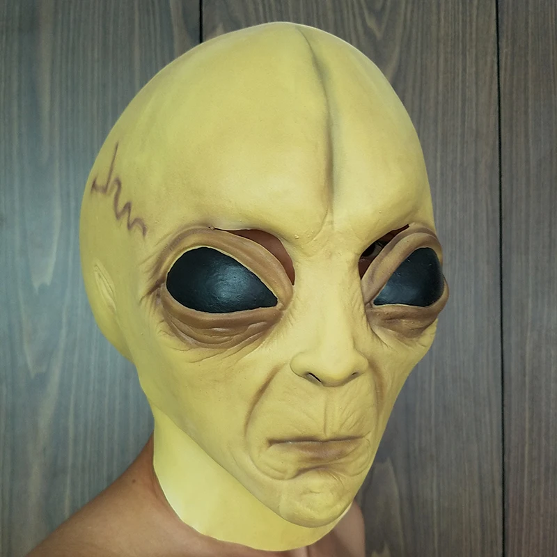 Хэллоуин Custume ужас НЛО Инопланетянин латексная маска страшные искусственные