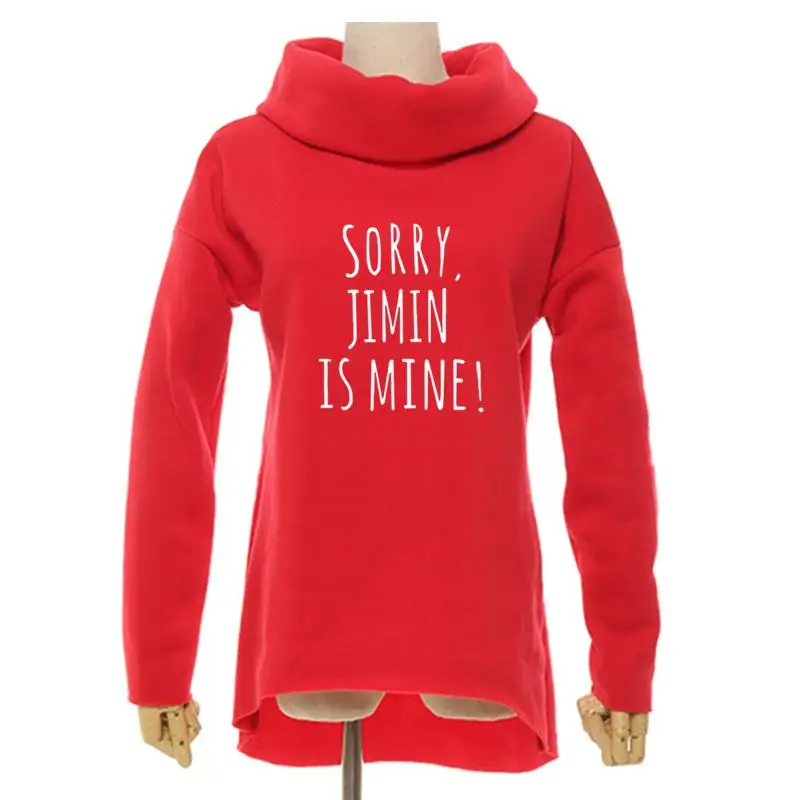 Новинка, модные толстовки с принтом "SORRY JIMIN IS MINE", топы, толстовки с капюшоном, женские повседневные толстовки с длинным рукавом, осенняя Женская толстовка с рисунком