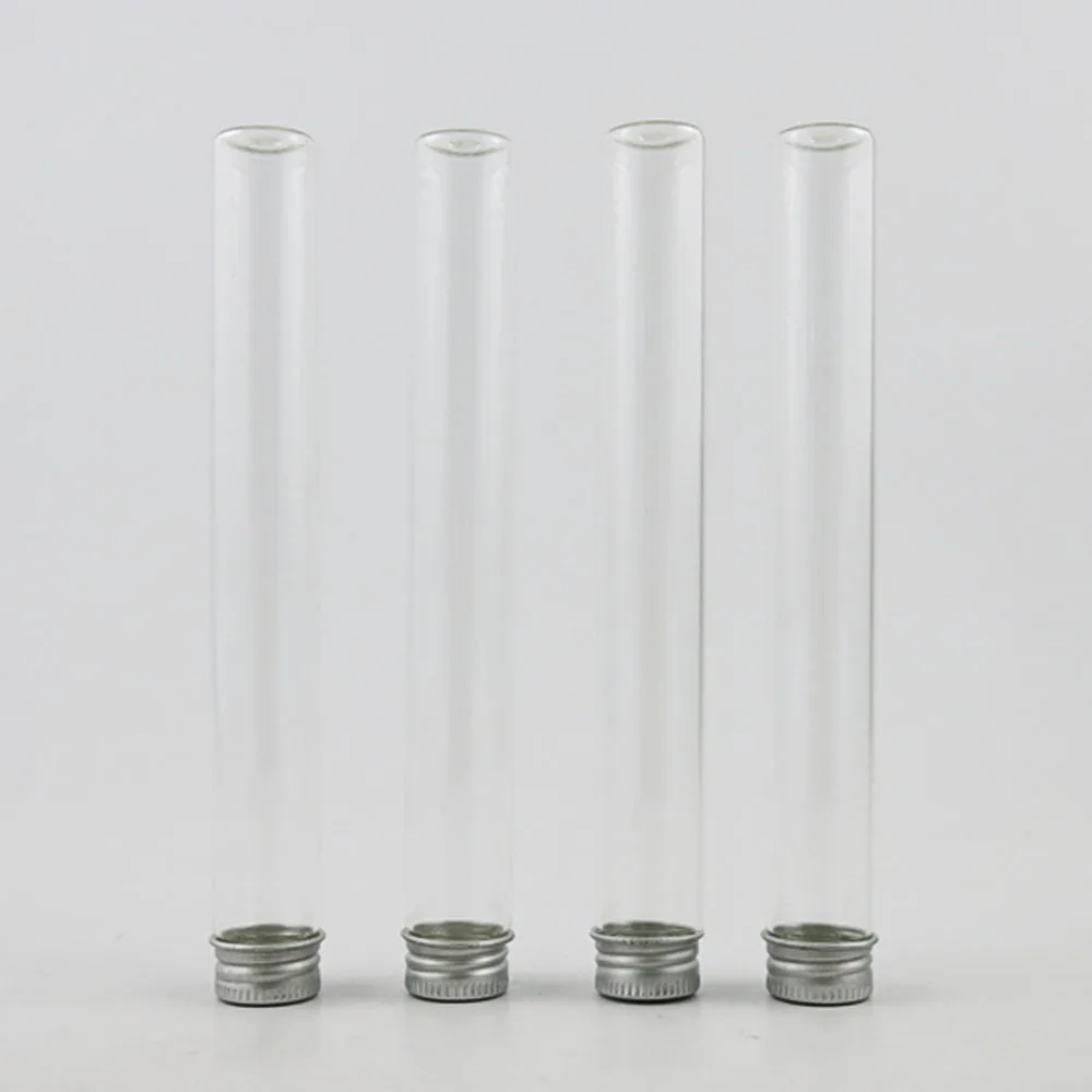 

20 x 45ml Empty Clear Screw Neck Glass Bottle with Aluminum Lids 45 cc Glass Tube Container with Aluminum Cap glass vial